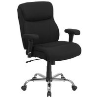 Flash Furniture - Hercules Contemporary Fabric Big & Tall Swivel Mid-Back Office Chair - Black Fabr