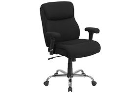 Flash Furniture - Hercules Contemporary Fabric Big & Tall Swivel Mid-Back Office Chair - Black Fabr