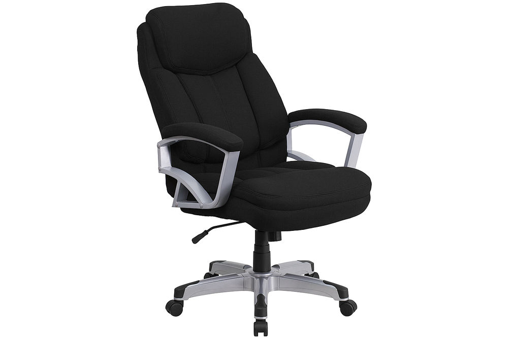 Flash Furniture - Hercules Contemporary Fabric Big & Tall Swivel Office Chair with Arms - Black Fab