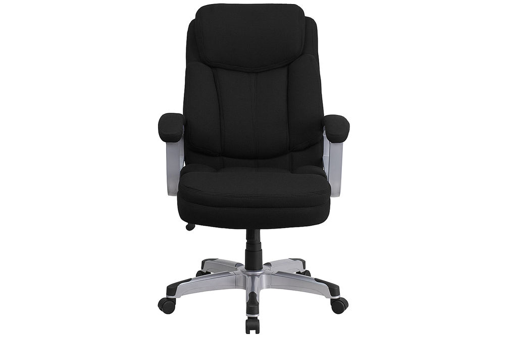 Flash Furniture - Hercules Contemporary Fabric Big & Tall Swivel Office Chair with Arms - Black Fab