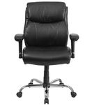 Flash Furniture - Hercules Big & Tall 400 lb. Rated Mid-Back Ergonomic Task Chair - Black LeatherSo