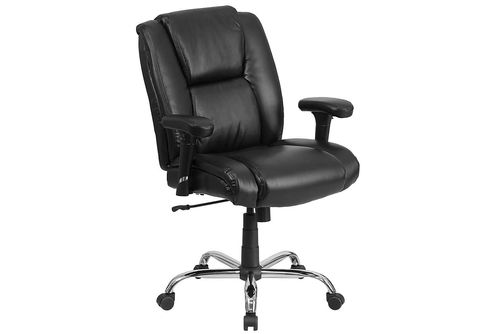 Flash Furniture - Hercules Big & Tall 400 lb. Rated LeatherSoft Chair w/Chrome Base & Adjustable Ar