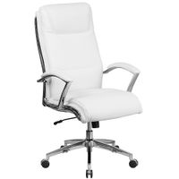 Flash Furniture - Rebecca Contemporary Leather/Faux Leather Executive Swivel Office Chair - White