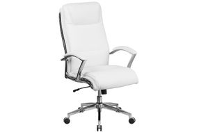 Flash Furniture - Rebecca Contemporary Leather/Faux Leather Executive Swivel Office Chair - White