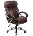 Flash Furniture - Hercules Contemporary Leather/Faux Leather Big & Tall Swivel Office Chair - Brown
