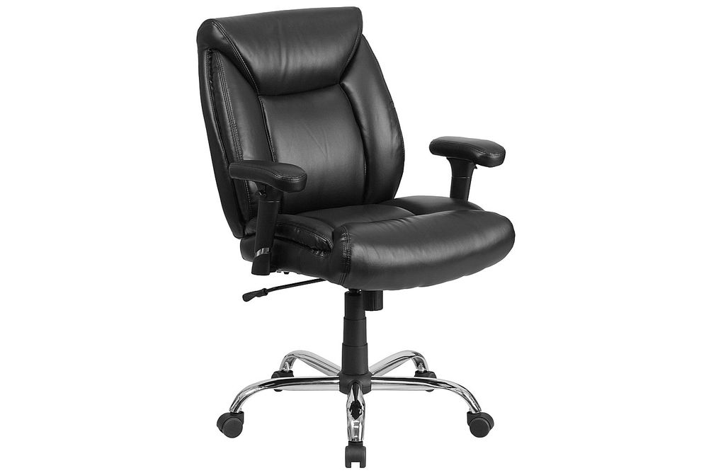 Flash Furniture - Hercules Big & Tall 400 lb. Rated Mid-Back Ergonomic Task Office Chair - Black Le