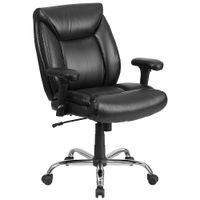 Flash Furniture - Hercules Big & Tall 400 lb. Rated Mid-Back Ergonomic Task Office Chair - Black Le
