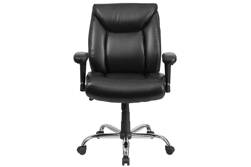 Flash Furniture - Hercules Big & Tall 400 lb. Rated Mid-Back Ergonomic Task Office Chair - Black Le