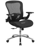 Flash Furniture - Sam Contemporary Mid-Back Mesh Chair with Synchro-Tilt & Height Adjustable Flip-U