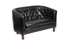 Flash Furniture - Hercules Colindale Traditional 2-seat Leather/Faux Leather Loveseat - Black