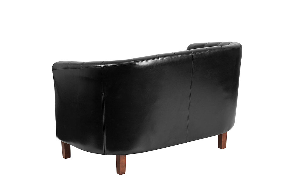 Flash Furniture - Hercules Colindale Traditional 2-seat Leather/Faux Leather Loveseat - Black