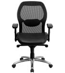 Flash Furniture - Albert Contemporary Leather/Faux Leather Executive Swivel Office Chair - Black Le