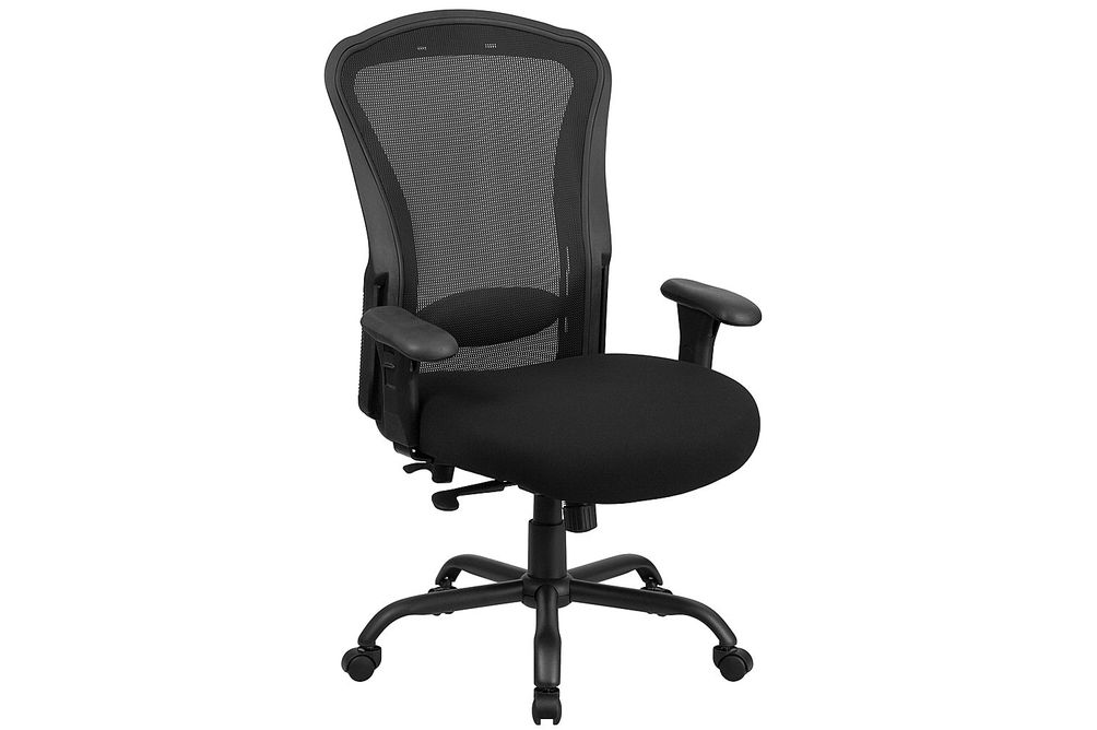 Flash Furniture - Hercules Contemporary Mesh 24/7 Big & Tall Swivel Office Chair with Arms - Black