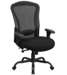 Flash Furniture - Hercules Contemporary Mesh 24/7 Big & Tall Swivel Office Chair with Arms - Black