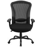 Flash Furniture - Hercules Contemporary Mesh 24/7 Big & Tall Swivel Office Chair with Arms - Black