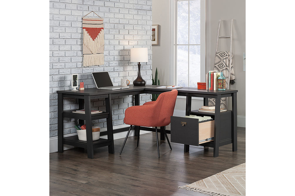 Sauder - Trestle L-Desk - Raven Oak