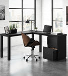 Sauder - Northcott L-Desk - Bourbon Oak