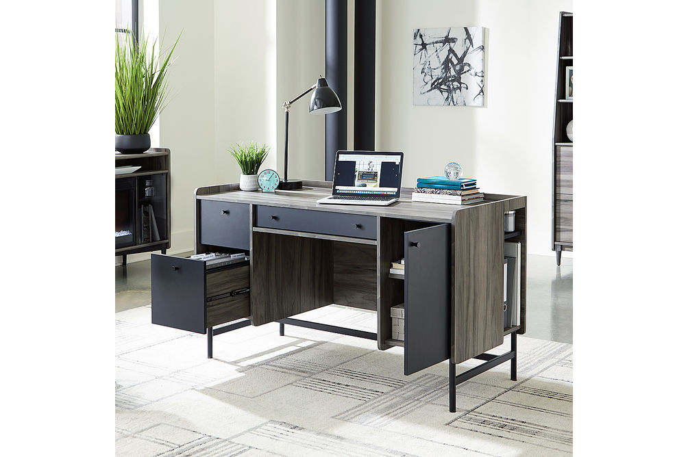 Sauder - Harvey Park Home Office Desk - Jet Acacia