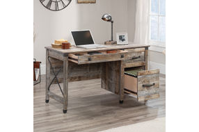 Sauder - Carson Forge Desk w/ Drawers - Rustic Cedar