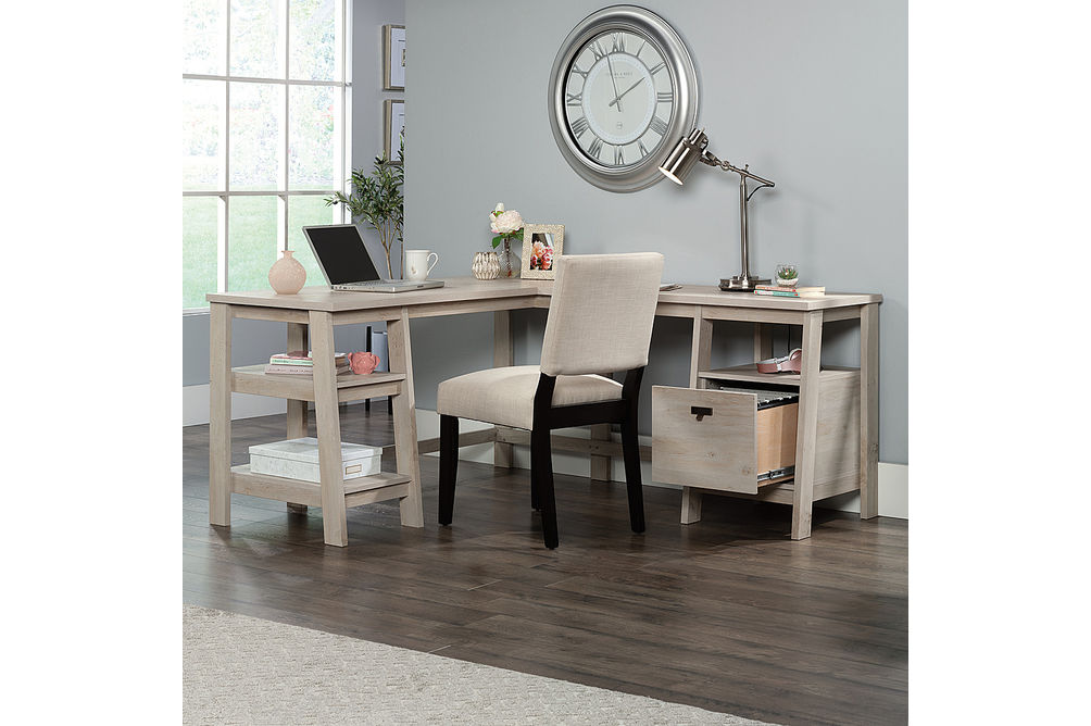 Sauder - Trestle L-Desk - Chalked Chestnut