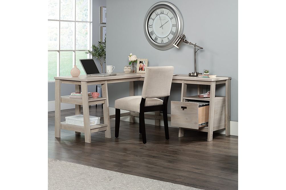 Sauder - Trestle L-Desk - Chalked Chestnut