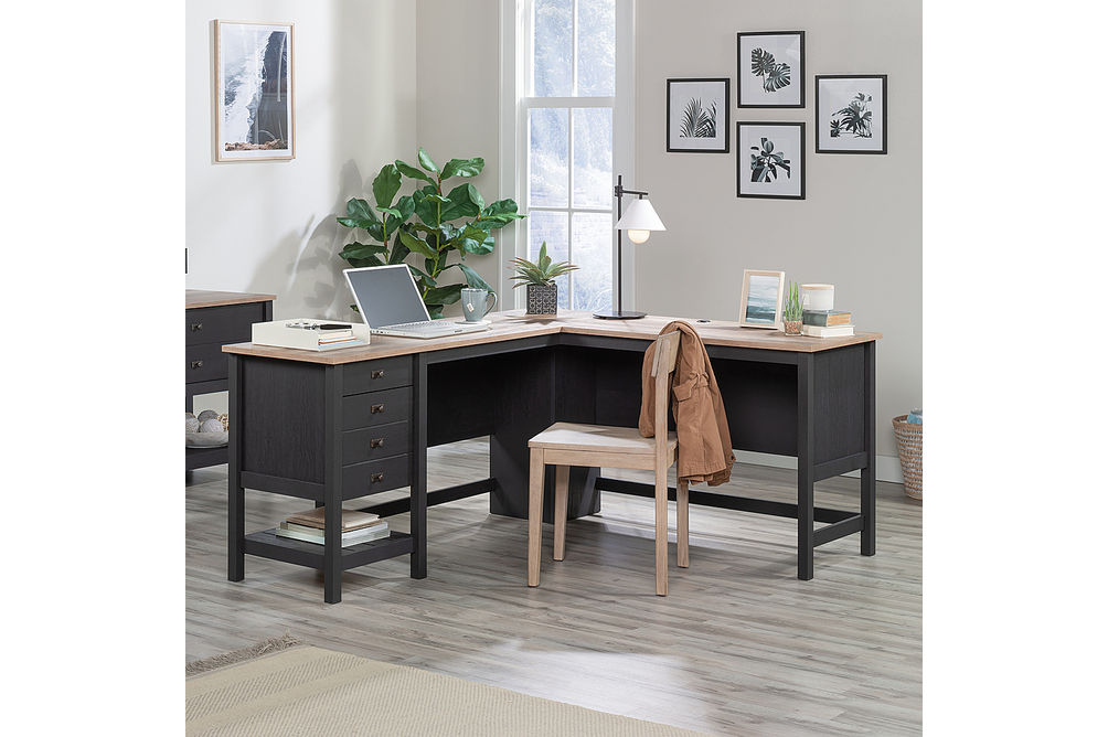 Sauder - Cottage Road L Desk - Raven Oak