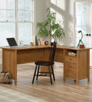 Sauder - Union Plain Shaker Style - L-Desk - Prairie Cherry