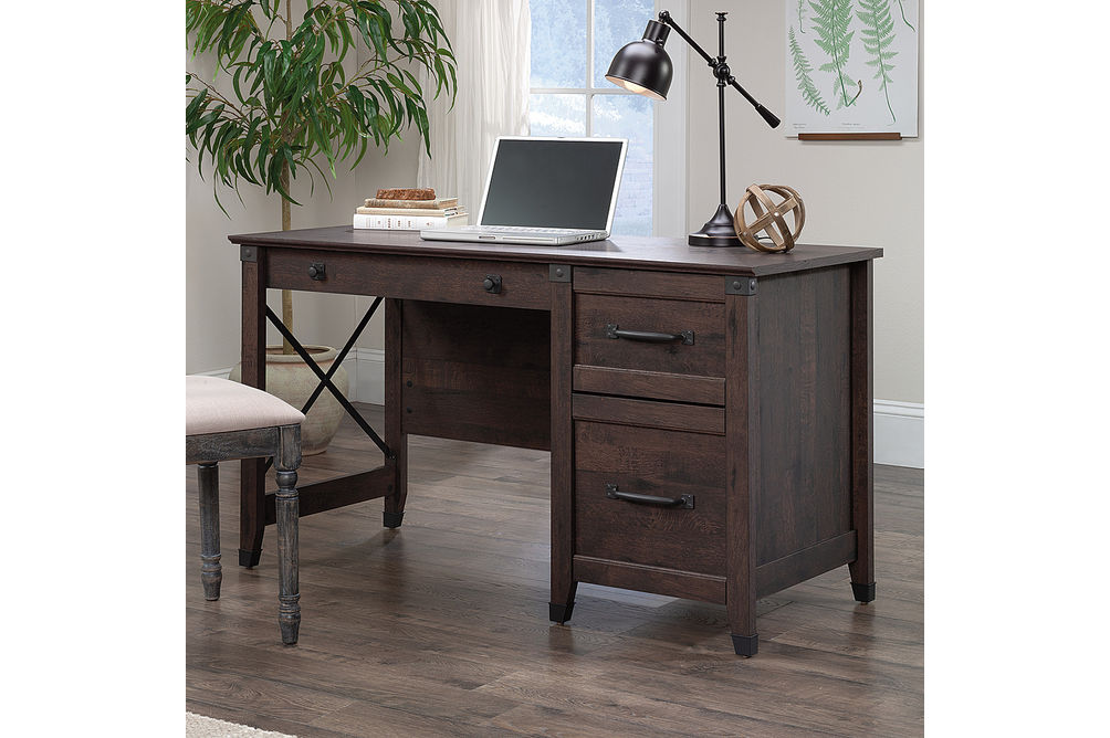 Sauder - Carson Forge Desk w/ Drawers - Coffee Oak