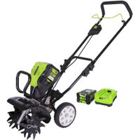 Greenworks - 10 " 80 Volt Cultivator/Tiller (2Ah battery & charger included) - Black