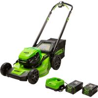 Greenworks - 21" 80-Volt Self Propelled Cordless Walk Behind Lawn Mower (4.0Ah & 2.0Ah Batteries an