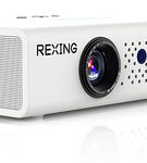 Rexing - PV6 Smart DLP Projector 600ANSI with 3D Projection, Wi-Fi, Bluetooth - White