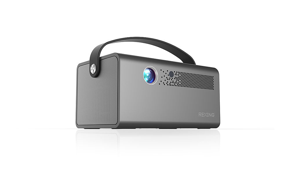 Rexing - PV7 Pro Smart DLP Projector 600ANSI with 3D Projection, Wi-Fi, Bluetooth - Gray