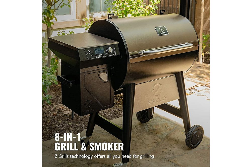 Z GRILLS - 7002B3E Wood Pellet Grill and Smoker - Stainless Steel