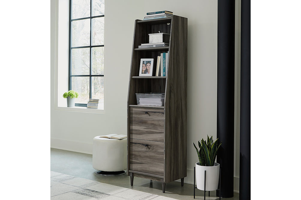 Sauder - Harvey Park Narrow Storage Bookcase - Gray