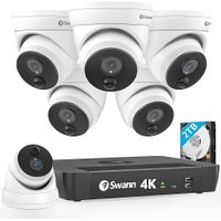 Swann - Enforcer 8-Channel, 8-Camera Indoor/Outdoor 1080p 1TB DVR Security Surveillance System - Wh