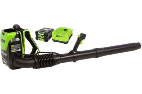 Greenworks - 80-Volt Cordless Backpack Leaf Blower - 180 MPH/610 CFM (2.5Ah Battery and Charger Inc