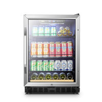 Lanbo - Built-In Refrigeration 110 Cans (12 oz.) Convertible Beverage Refrigerator with Wine Storag