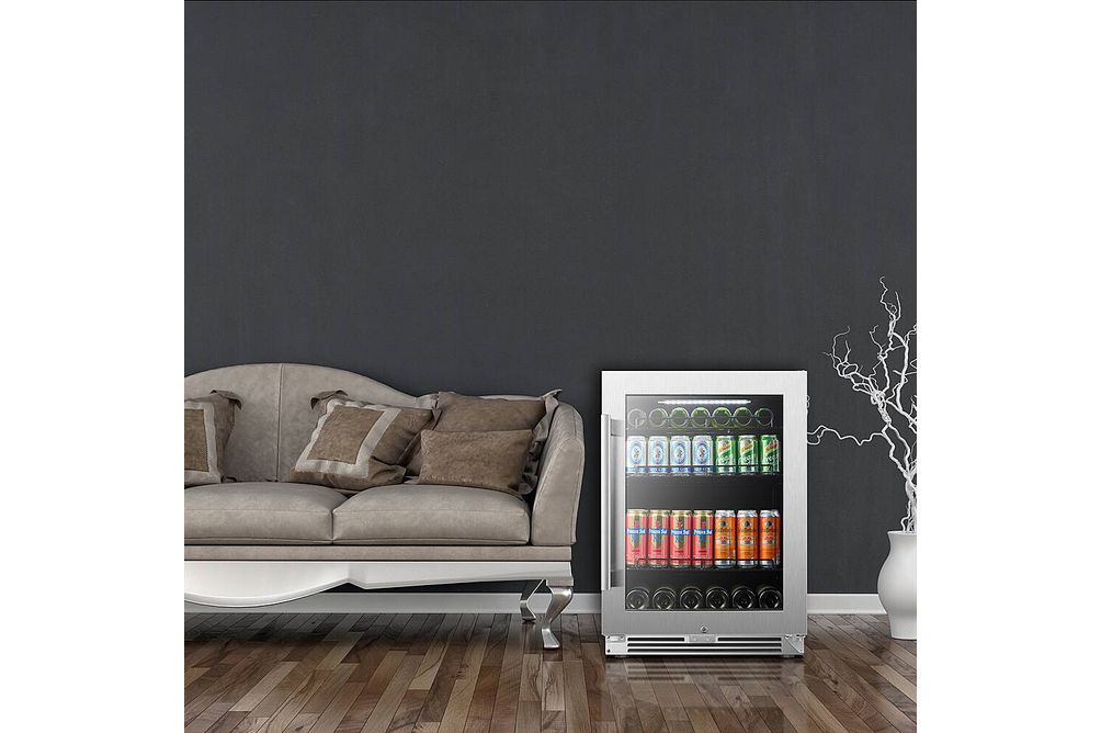 LanboPro - 112 Can 6 Bottle Beverage Refrigerator with Precision Temperature Controls and Removable