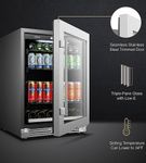 LanboPro - 112 Can 6 Bottle Beverage Refrigerator with Precision Temperature Controls and Removable