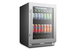 LanboPro - 24 in. 112 Can 6 Bottle Storage Capacity Beverage Refrigerator with Ultra-Quiet Compress