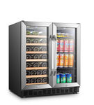 Lanbo - 30 Inch width 76 Can 31 bottle Freestanding/Built-In Wine and Beverage Cooler with French