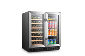 Lanbo - 30 Inch width 76 Can 31 bottle Freestanding/Built-In Wine and Beverage Cooler with French