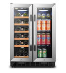 Lanbo - Freestanding/Built-In 23.4'' width 18 Bottle 56 Can Dual Zone Combo Wine and Beverage Coole