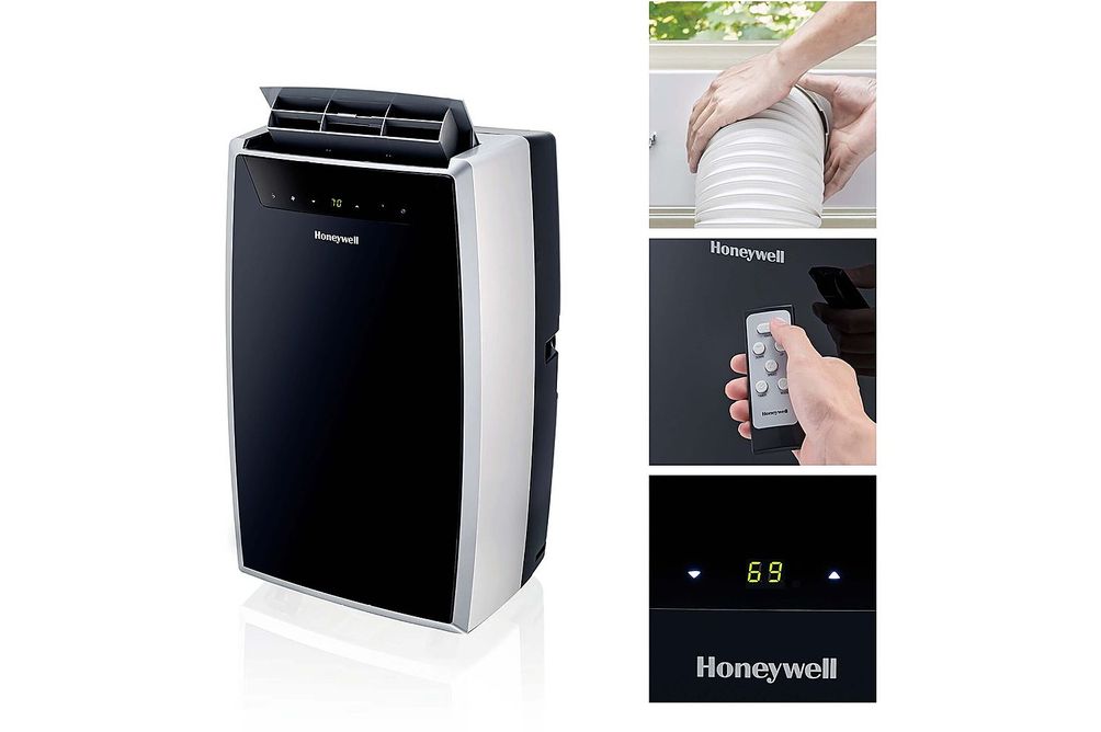 Honeywell - 700 Sq. Ft. Portable Air Conditioner with Heat Pump - Black