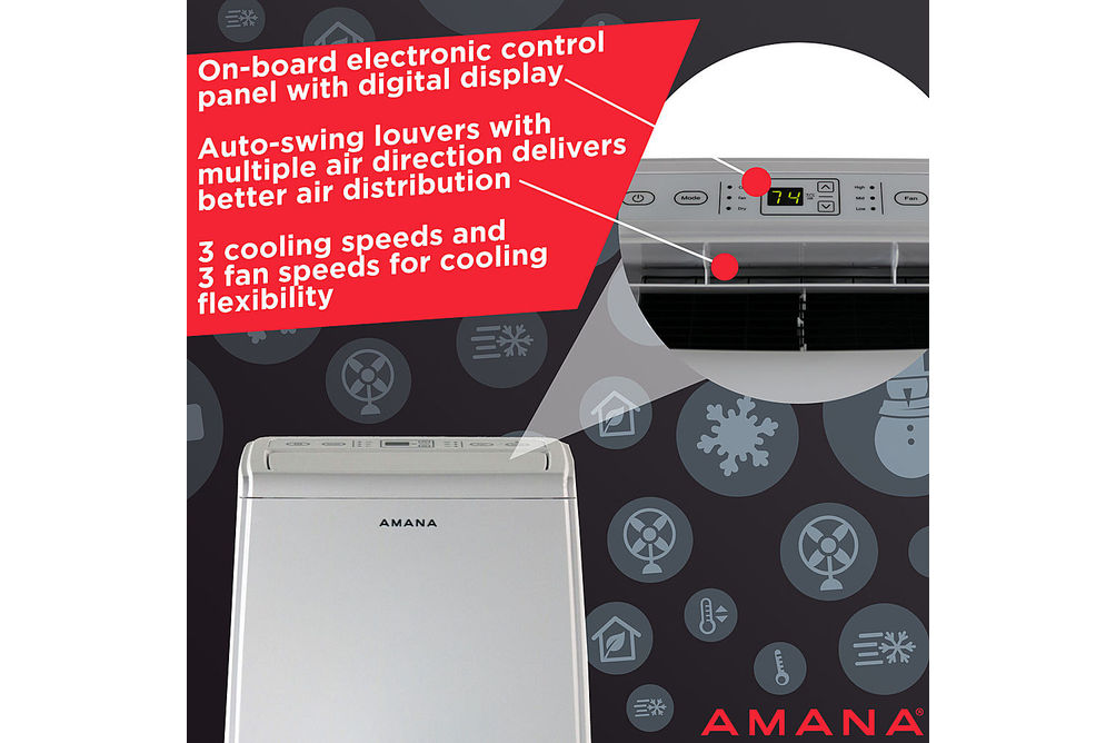 Amana - 200 Sq. Ft. Portable Air Conditioner with Dehumidifer - White