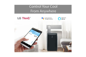 LG - 450 Sq. Ft. Smart Portable Air Conditioner with 12,000 BTU Heater - Black