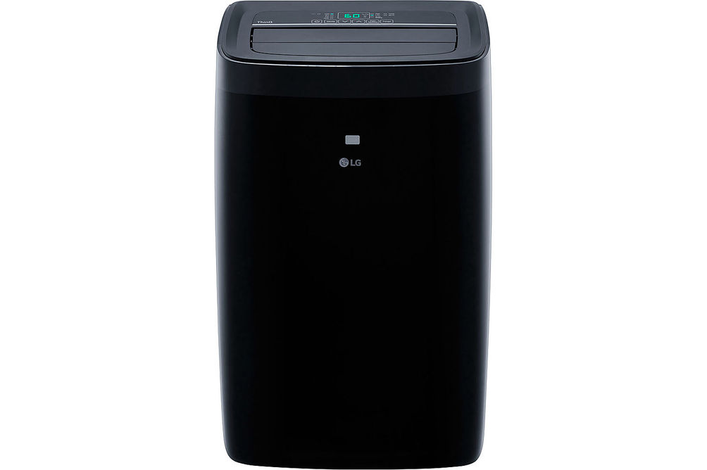 LG - 450 Sq. Ft. Smart Portable Air Conditioner with 12,000 BTU Heater - Black