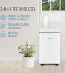 Keystone - 450 Sq. Ft. Portable Air Conditioner with Dehumidifier - White