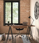 Simpli Home - Sawhorse industrial 60 inch wide solid wood and metal desk - Walnut