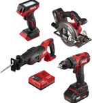 Skil - PWR CORE 20 Brushless 20V 4-Tool Kit: Drill Driver, Reciprocating Saw, Circular Saw and LED